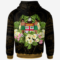 Fiji Zip Hoodie Polynesian Gold Patterns Collection - Polynesian Pride