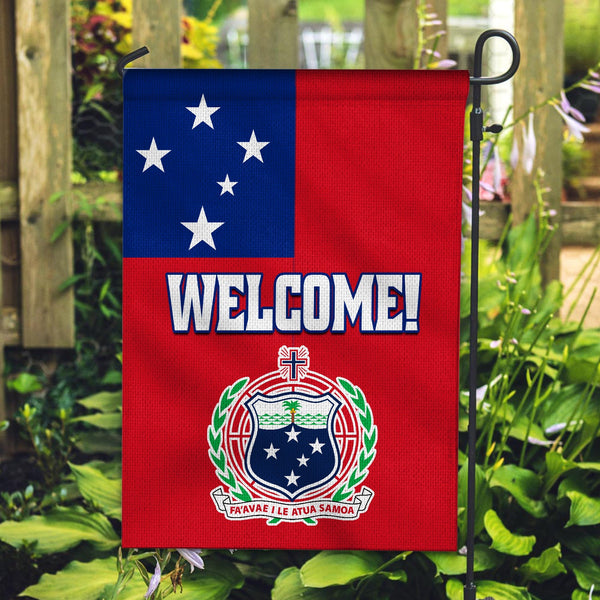 Samoa Flag Simple Samoan Style Welcome LT13