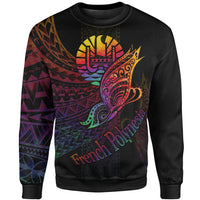Federated States of Micronesia Sweatshirt - Butterfly Polynesian Style Unisex Black - Polynesian Pride