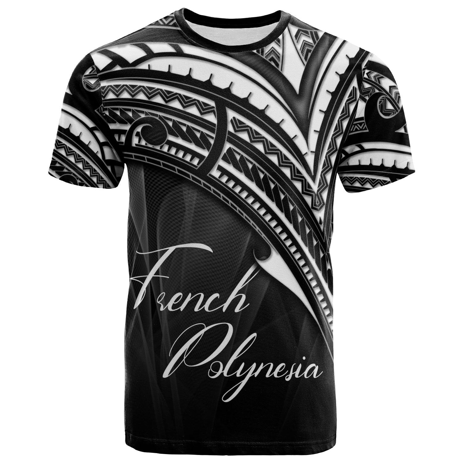 French Polynesia T Shirt Cross Style Unisex Black - Polynesian Pride