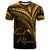 French Polynesia T Shirt Gold Color Cross Style Unisex Black - Polynesian Pride