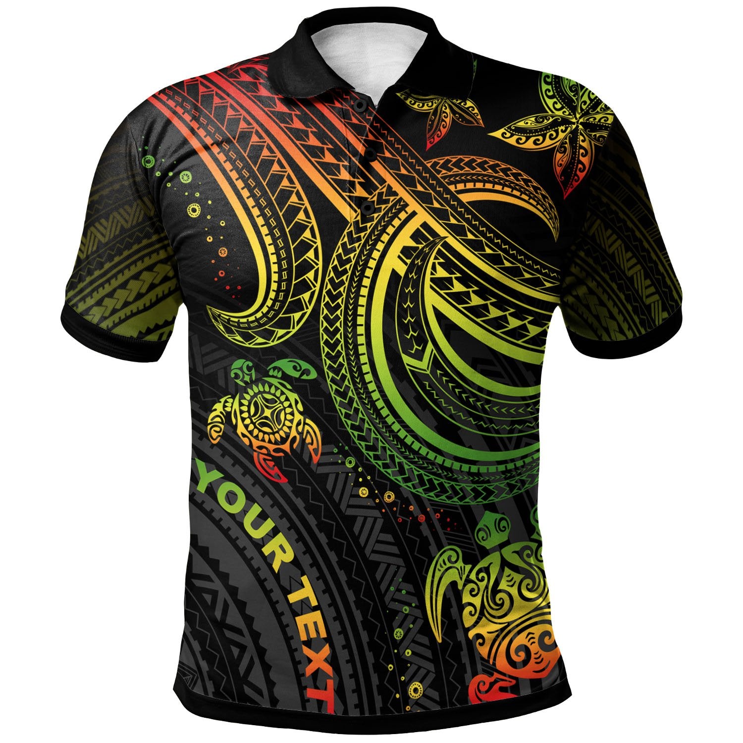 Polynesian Custom Polo Shirt Reggae Turtle Unisex Reggae - Polynesian Pride