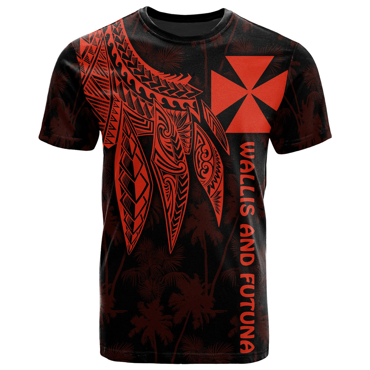 Wallis and Futuna T Shirt Polynesian Wings Red Unisex Red - Polynesian Pride