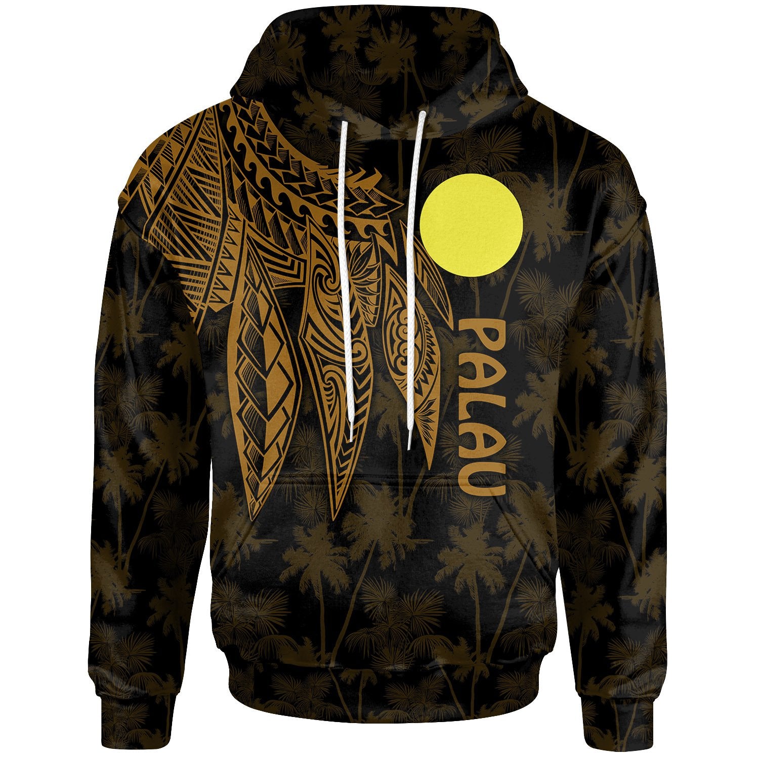Palau Hoodie Polynesian Wings (Golden) Unisex Golden - Polynesian Pride