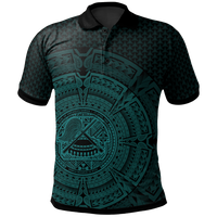 American Samoa Polo Shirt Polynesian Circle (TURQUOISE) Unisex Turquoise - Polynesian Pride