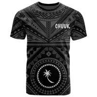 Chuuk T Shirt Chuuk Seal With Polynesian Tattoo Style ( Black) Unisex Black - Polynesian Pride
