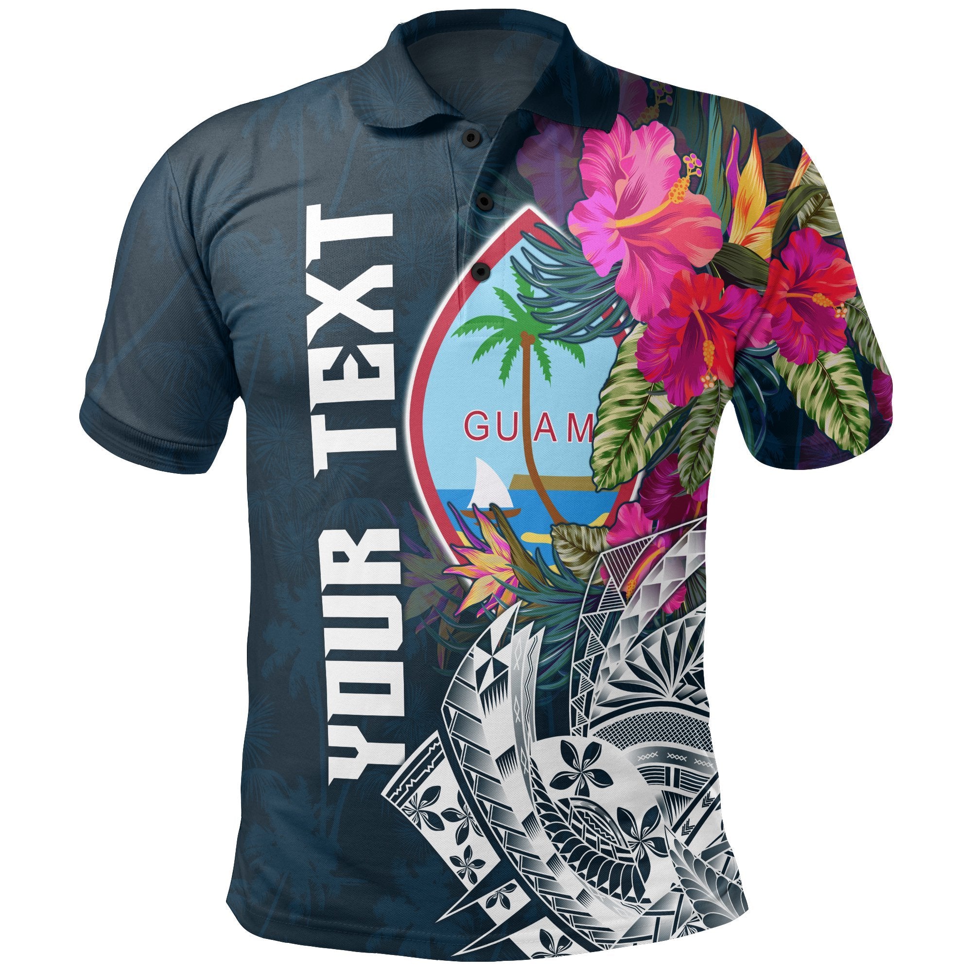 Guam Custom Polo Shirt Summer Vibes Unisex Blue - Polynesian Pride