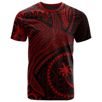 Chuuk T Shirt Humpback Whale & Coat of Arms Red Unisex Red - Polynesian Pride