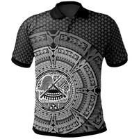 American Samoa Polo Shirt Polynesian Circle (White) Unisex White - Polynesian Pride