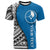 Yap Custom T Shirt Coat of Arm and Polynesian Patterns Unisex Blue - Polynesian Pride