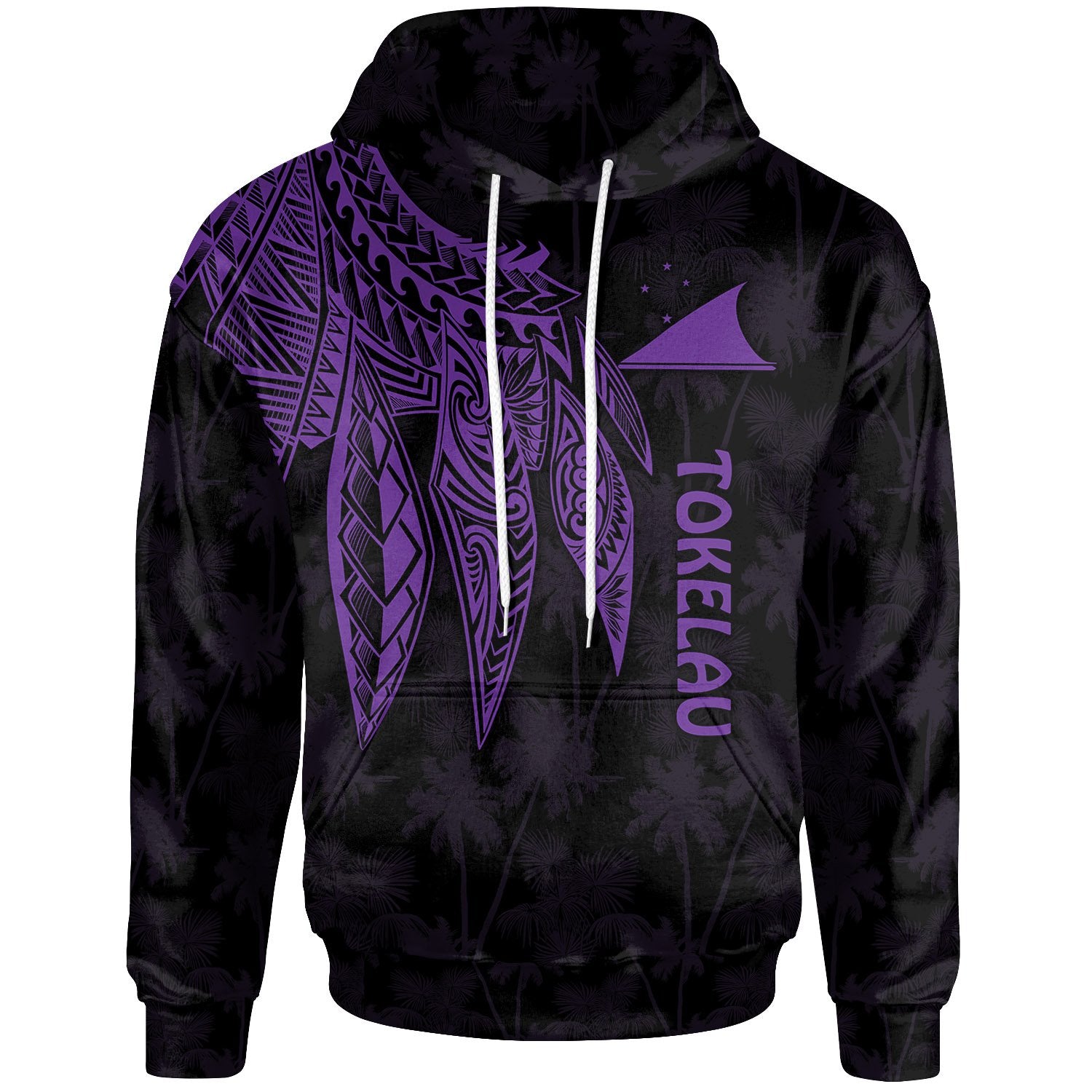 Tokelau Hoodie Polynesian Wings (Purple) Unisex Purple - Polynesian Pride