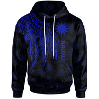 Nauru Hoodie Polynesian Wings Blue Unisex Blue - Polynesian Pride