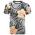 Polynesian T Shirt Hibiscus Flower And Tattoo Tribal Seamless Repeating Pattern Unisex Black - Polynesian Pride