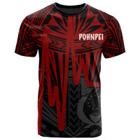 PohnpeiT Shirt Pohnpei Seal In Heartbeat Patterns Style (Red) Unisex Red - Polynesian Pride