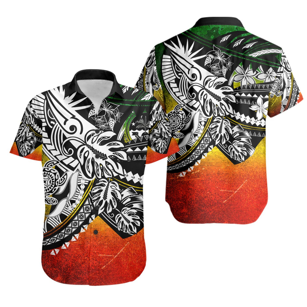 Federated States of Micronesia Shirt - Tribal Jungle Pattern Reggae Color - Polynesian Pride