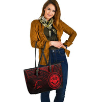 Federated States of Micronesia Leather Tote - Red Color Cross Style - Polynesian Pride
