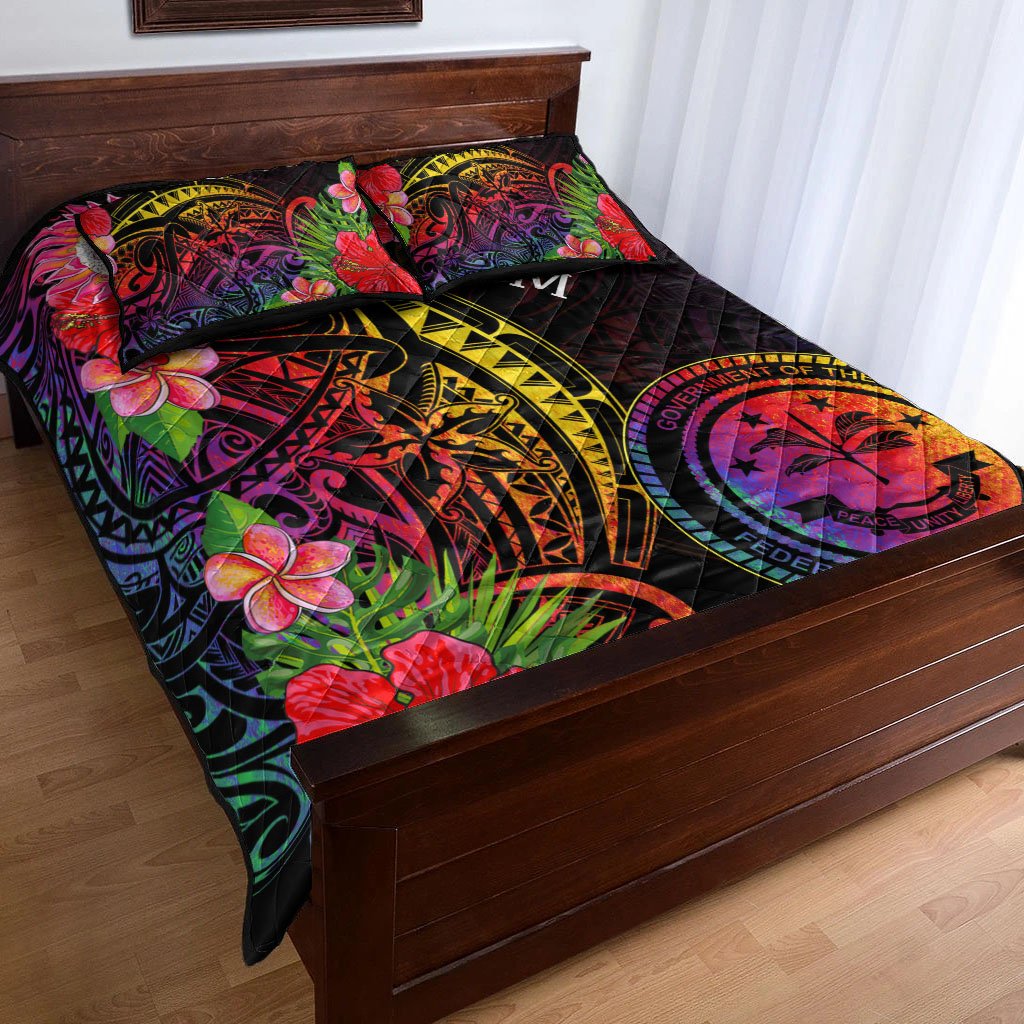Federated States of Micronesia Quilt Bed Set - Tropical Hippie Style - Polynesian Pride