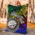 Federated States of Micronesia Custom Personalised Premium Blanket - Rainbow Polynesian Pattern - Polynesian Pride