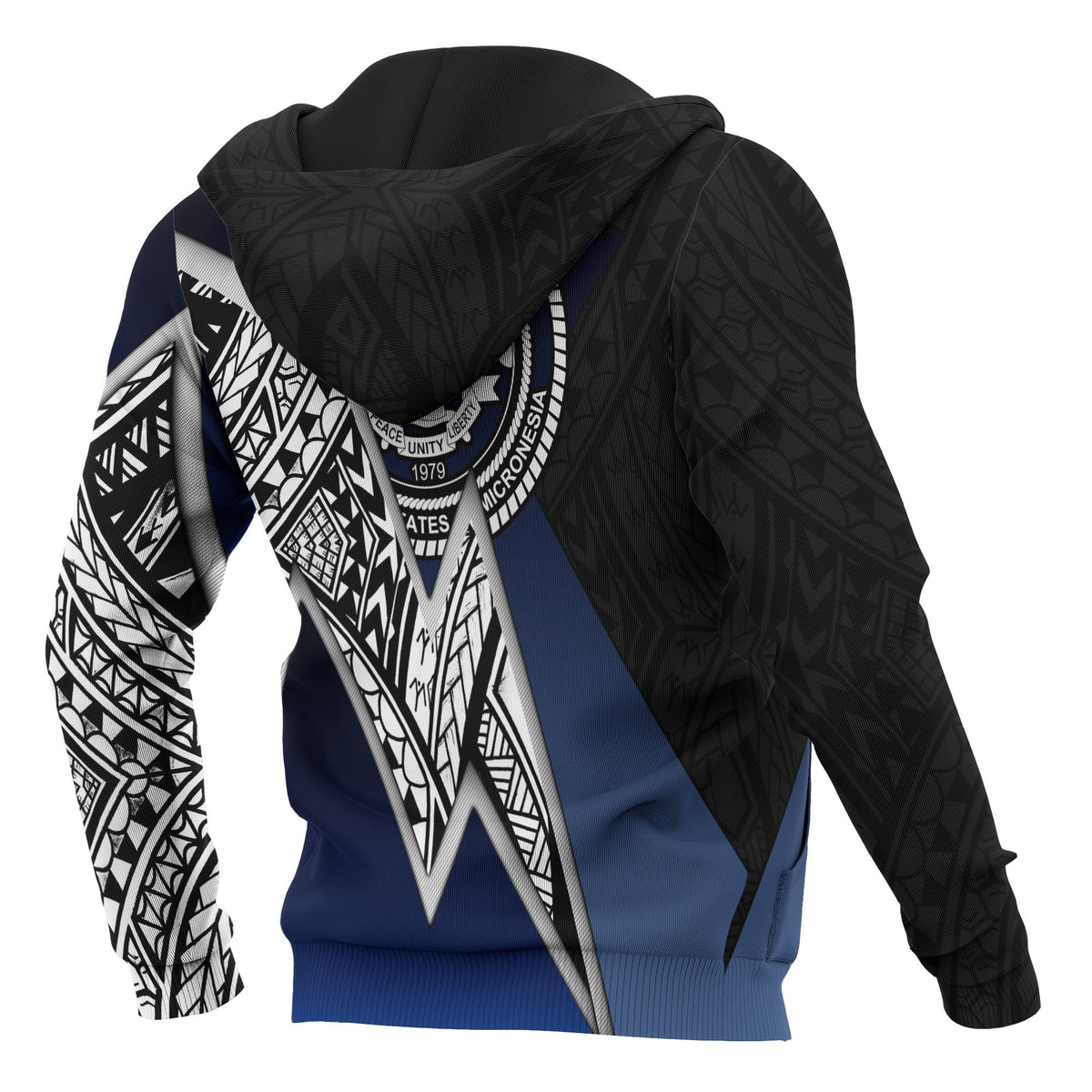 Federated States of Micronesia Zip up Hoodie White Lighting Piece - Polynesian Pride