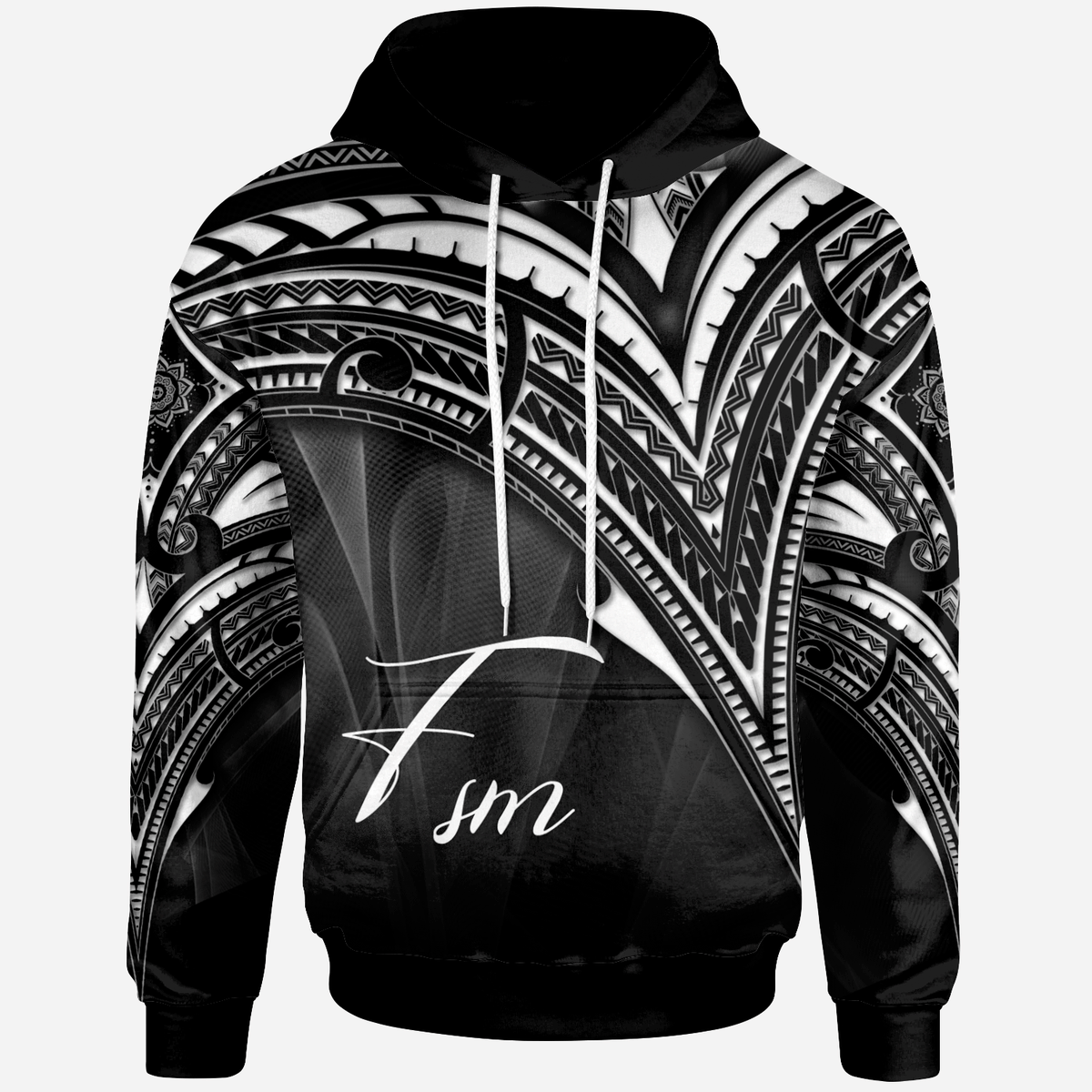 Federated States of Micronesia Hoodie Cross Style Unisex Black - Polynesian Pride