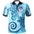 Federated States of Micronesia Polo Shirt Tribal Plumeria Pattern Unisex Blue - Polynesian Pride