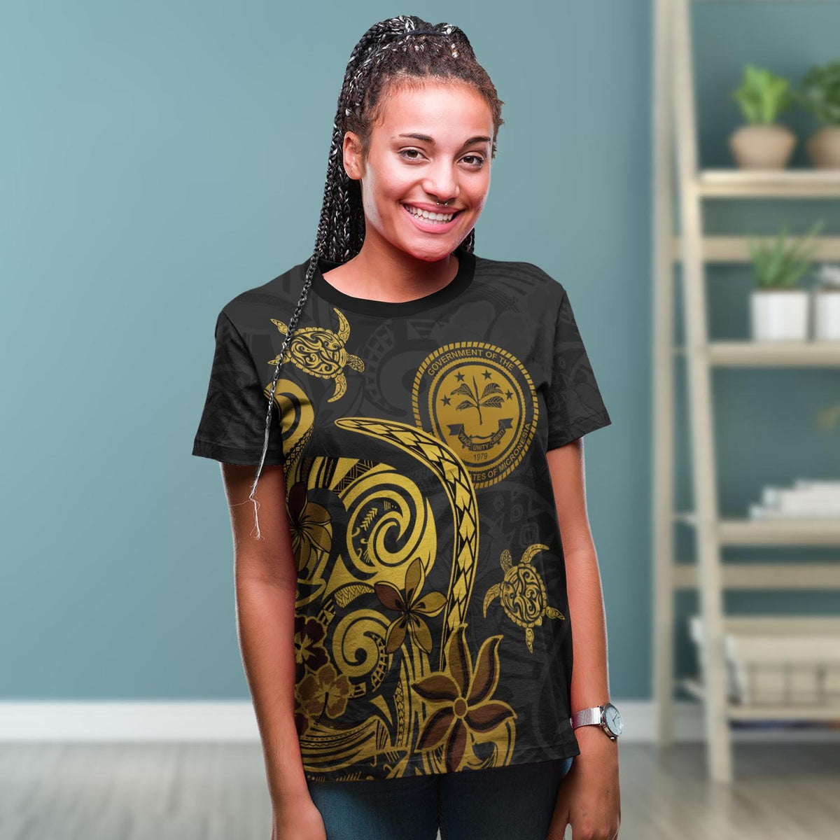 Federated States of Micronesia T Shirt Folk Style - Polynesian Pride