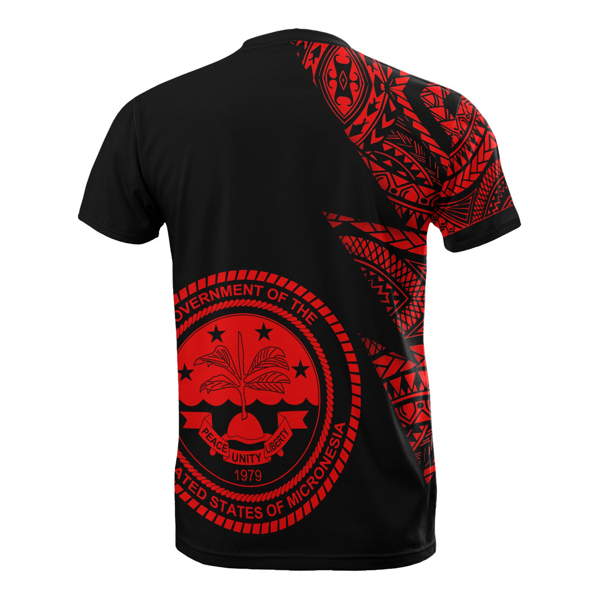 Federated States of Micronesia T Shirt Micronesian Pattern Red Flash Style - Polynesian Pride