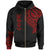 Guam Zip Hoodie Guam Tatau Red Patterns Unisex Black - Polynesian Pride