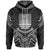 Kiribati Zip Hoodie Kiribati Seal Black Tribal Patterns Unisex White - Polynesian Pride