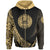 American Samoa Zip Hoodie Gold Polynesian Patterns Sport Style Unisex Black - Polynesian Pride