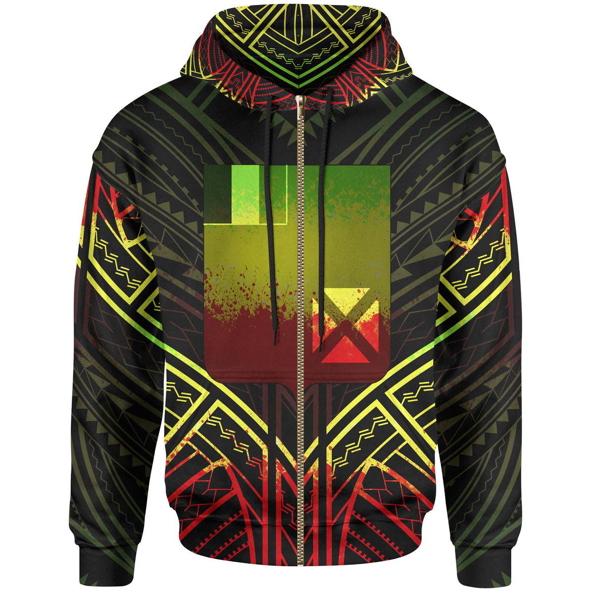 Wallis & Futuna Zip Hoodie Wallis & Futuna Seal Reggae Tribal Patterns Unisex White - Polynesian Pride