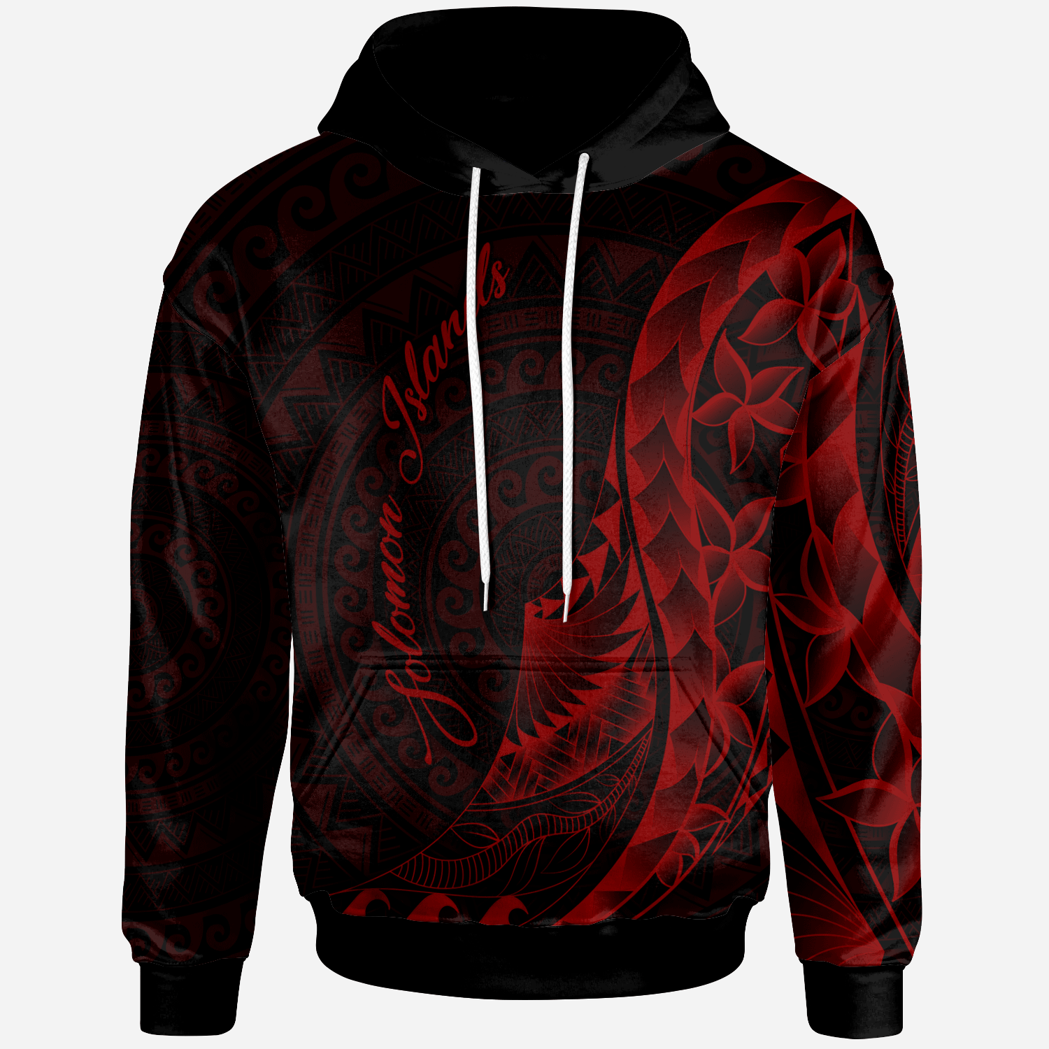 Solomon Islands Hoodie Polynesian Pattern Style Red Color Unisex Red - Polynesian Pride