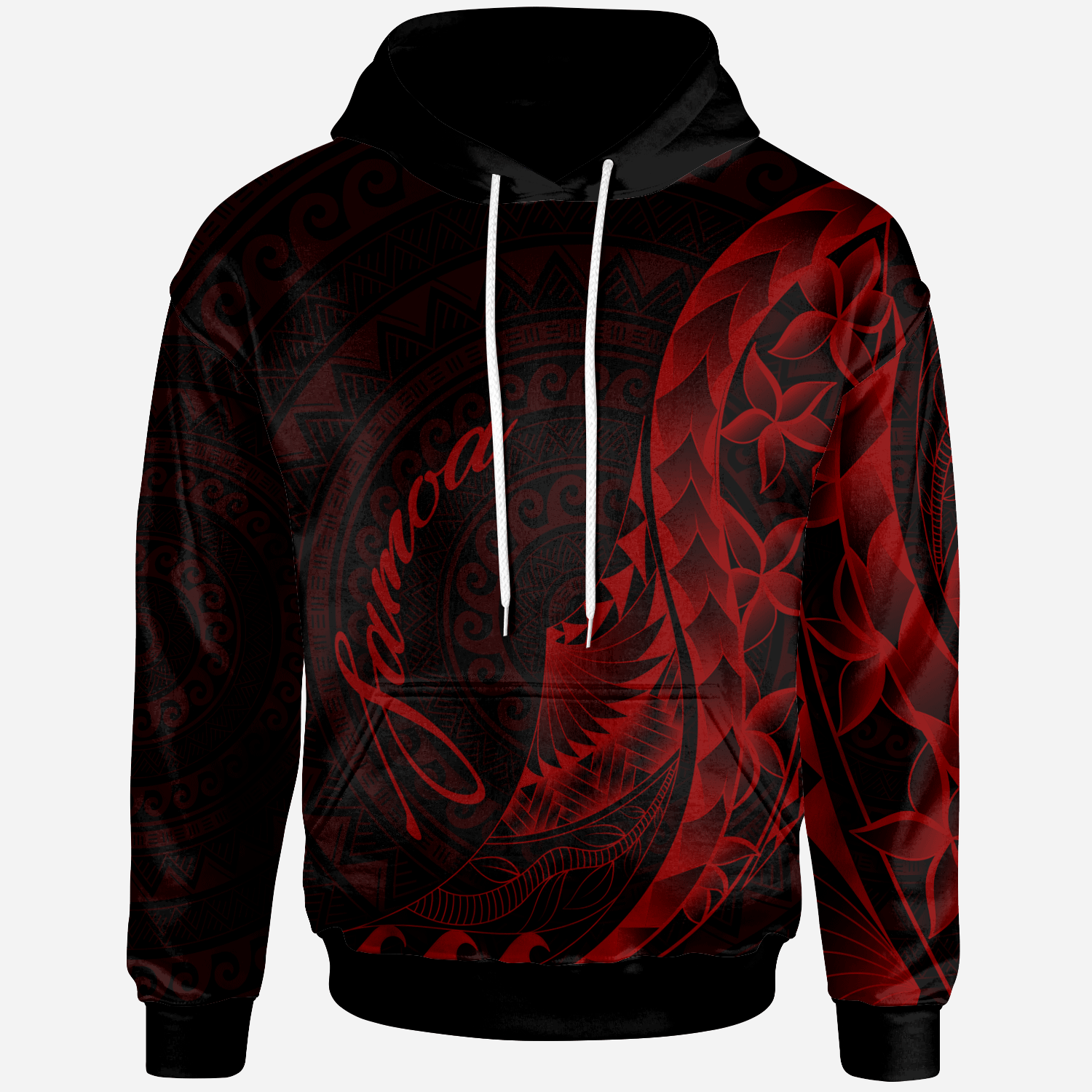 Samoa Hoodie Polynesian Pattern Style Red Color Unisex Red - Polynesian Pride