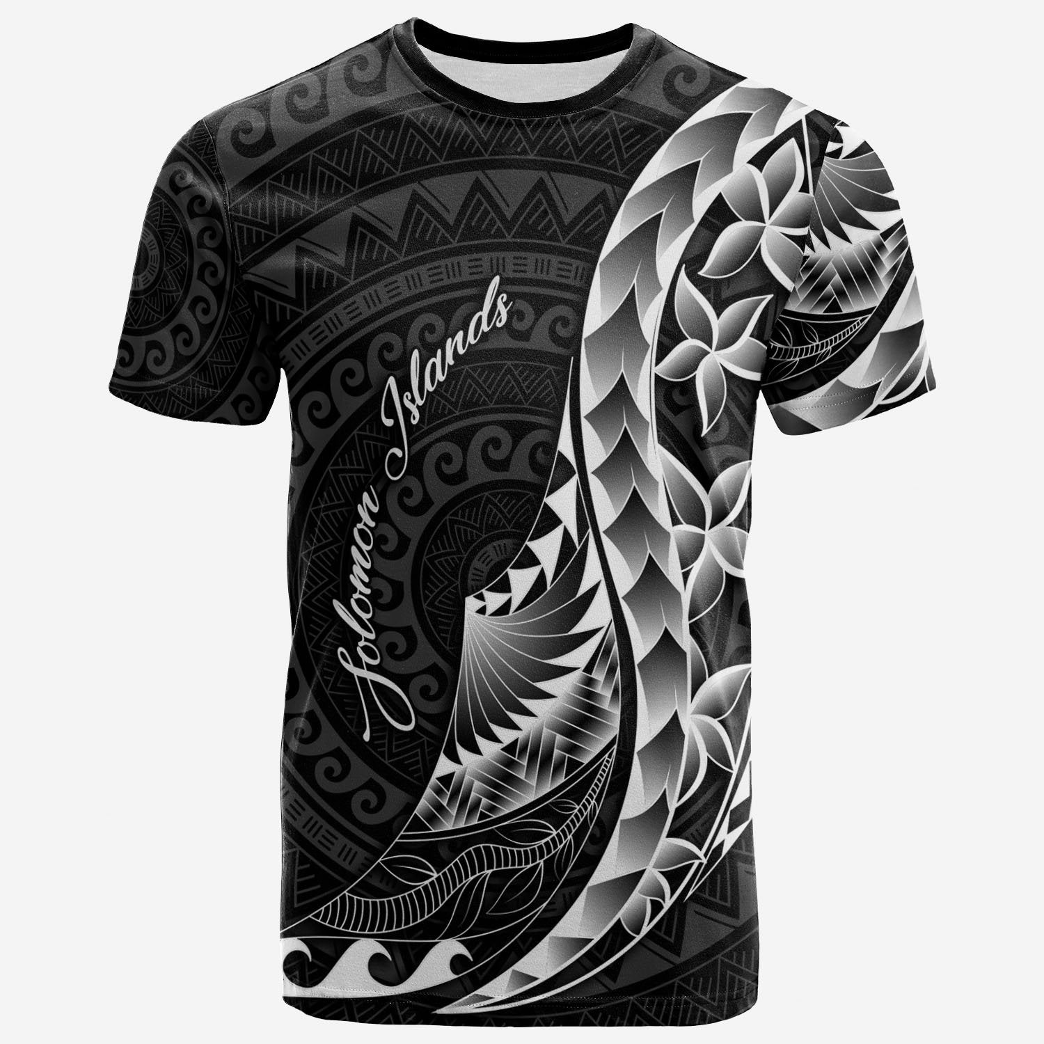 Solomon Islands T Shirt Polynesian Pattern Style Unisex Black - Polynesian Pride