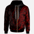 French Polynesia Zip Hoodie Polynesian Pattern Style Red Color Unisex Red - Polynesian Pride