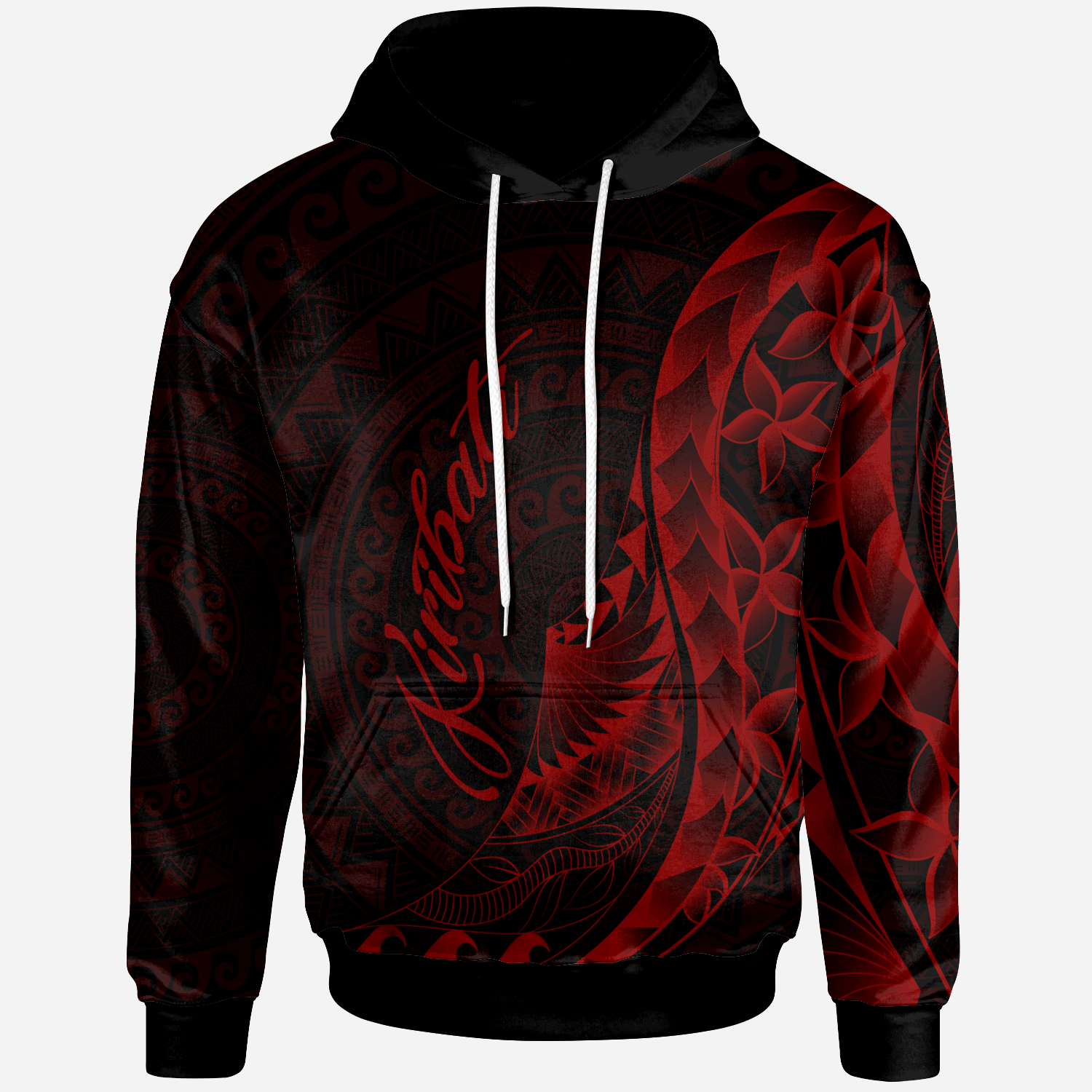 Kiribati Hoodie Polynesian Pattern Style Red Color Unisex Red - Polynesian Pride