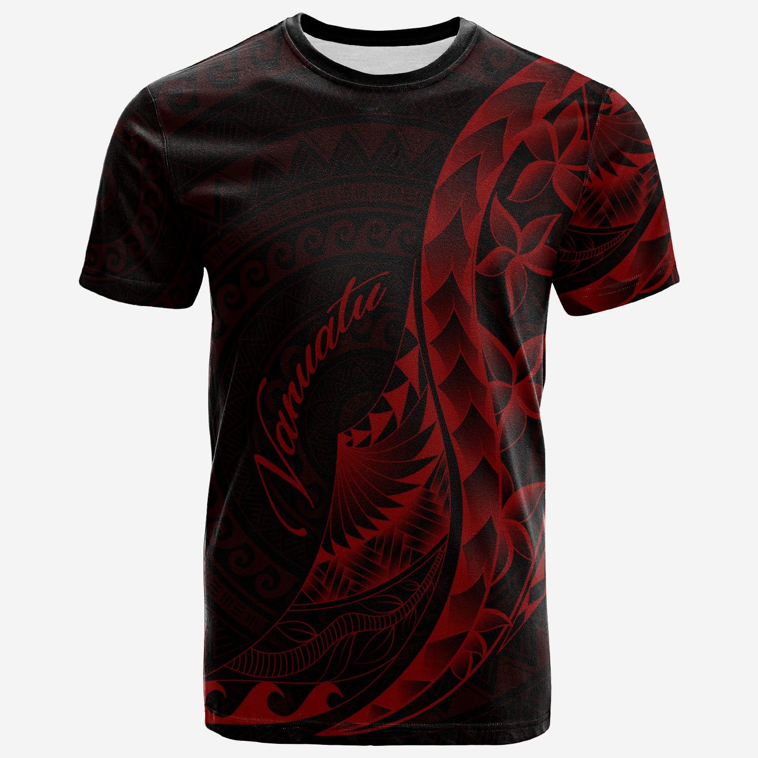 Vanuatu T Shirt Polynesian Pattern Style Red Color Unisex Red - Polynesian Pride