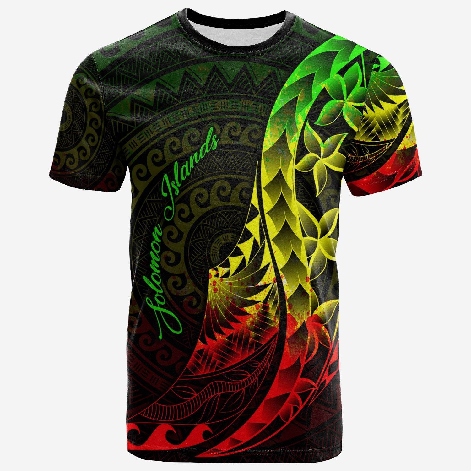 Solomon Islands T Shirt Polynesian Pattern Style Reggae Color Unisex Art - Polynesian Pride