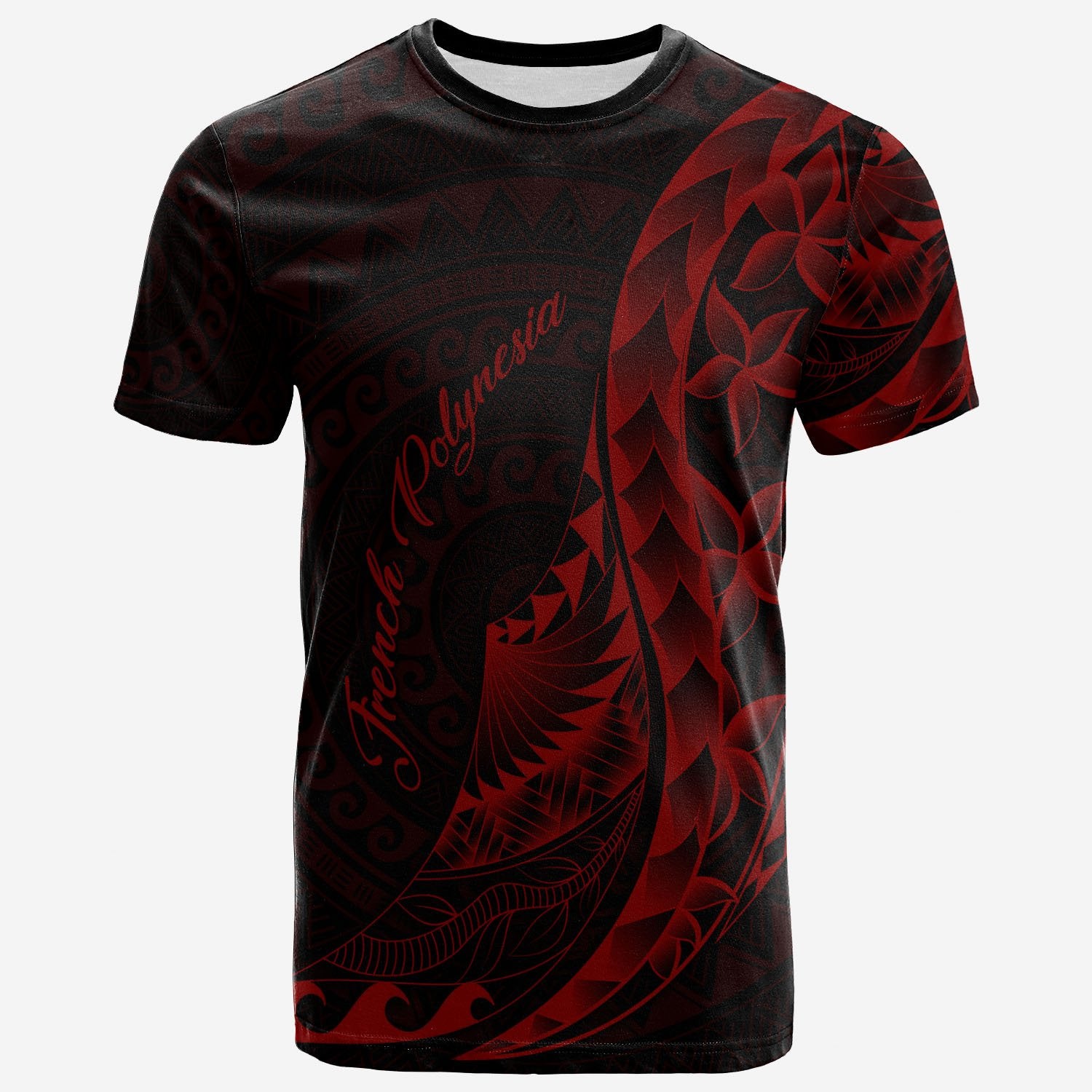 French Polynesia T Shirt Polynesian Pattern Style Red Color Unisex Red - Polynesian Pride