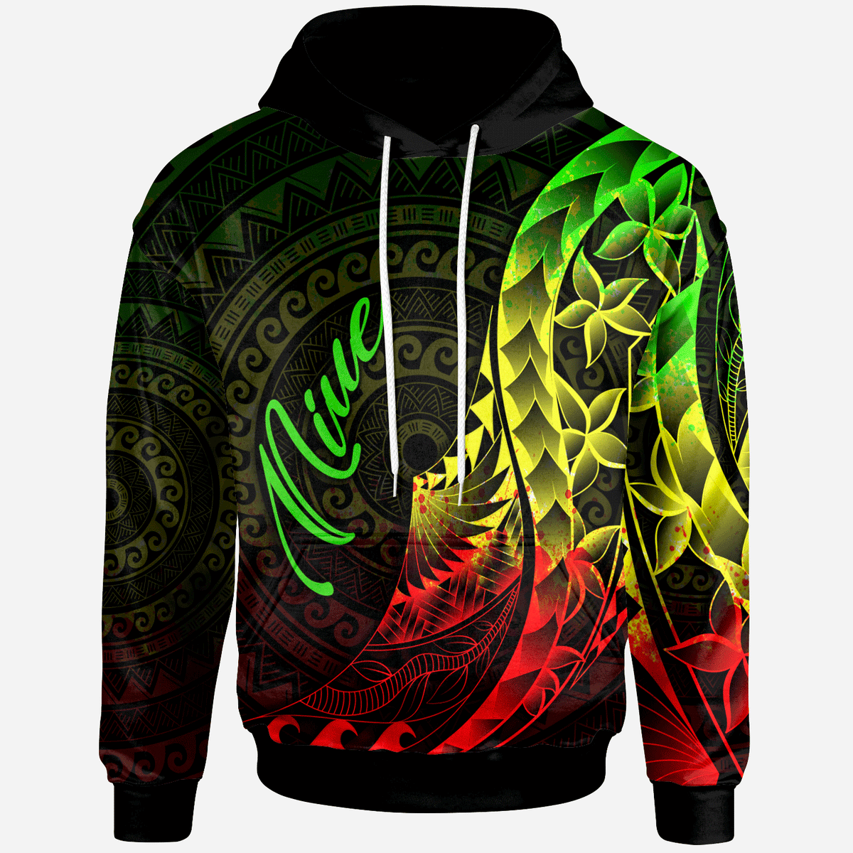 Niue Hoodie Polynesian Pattern Style Reggae Color Unisex Reggae - Polynesian Pride