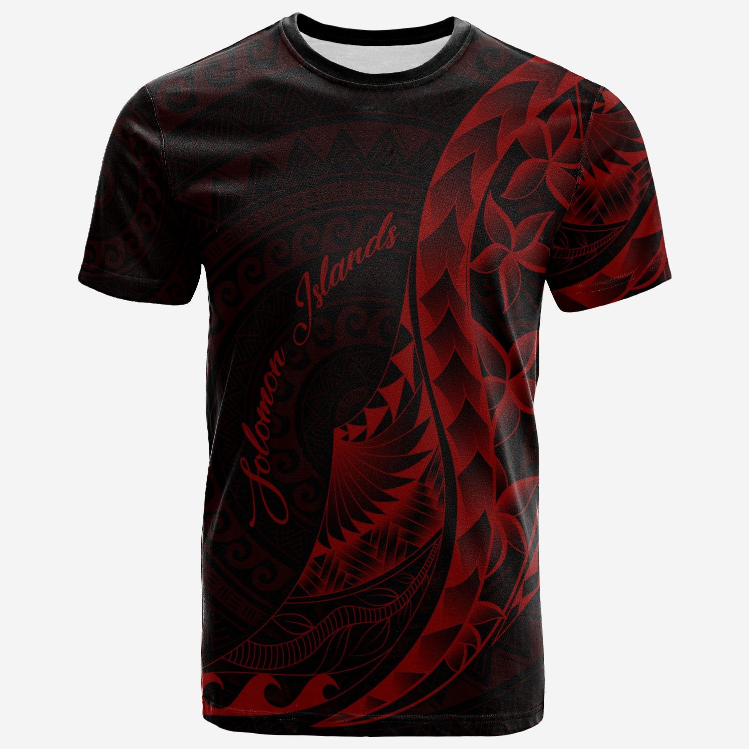 Solomon Islands T Shirt Polynesian Pattern Style Red Color Unisex Red - Polynesian Pride