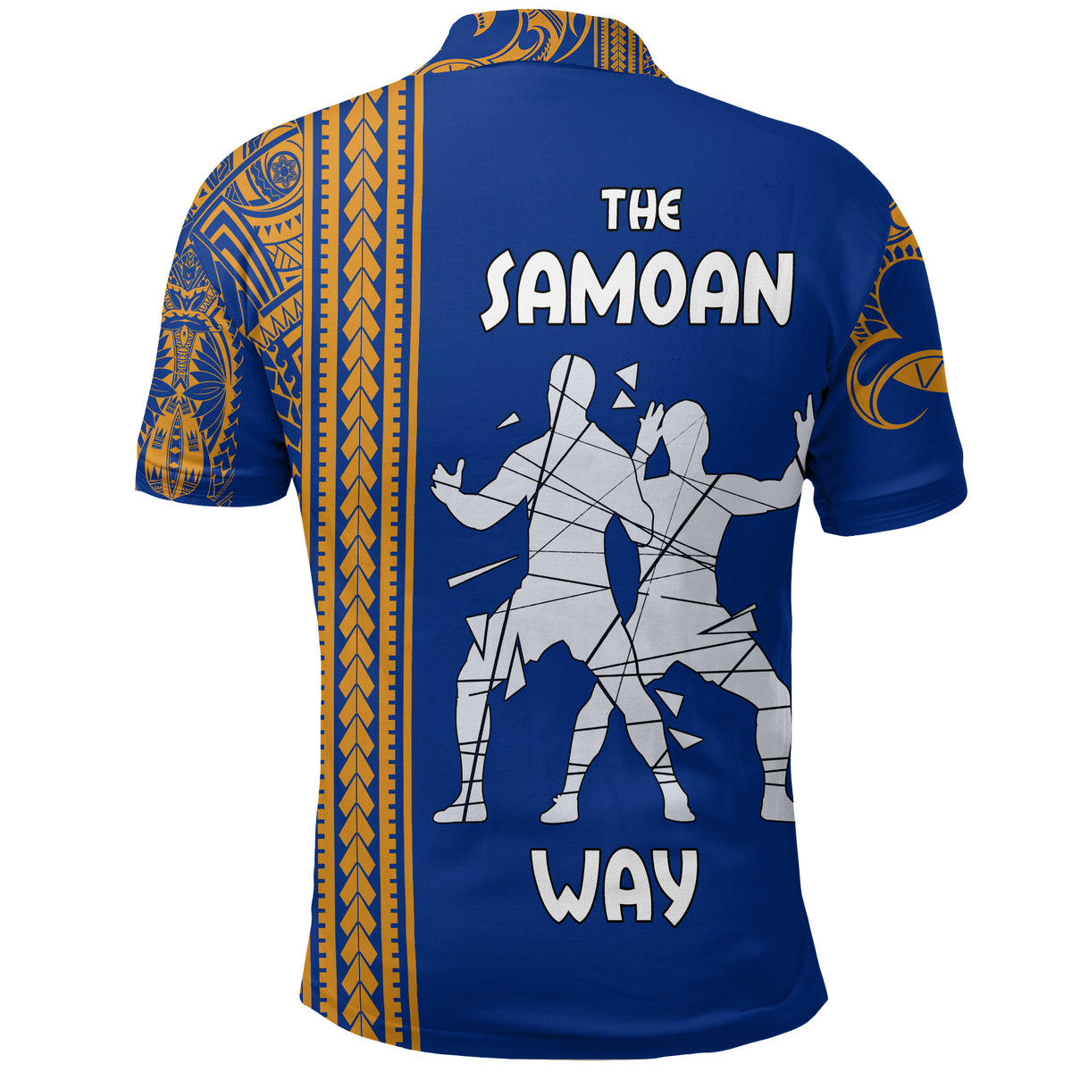 Faa Samoa The Samoan Way Siva Tau Blue Polo Shirt LT7 - Polynesian Pride