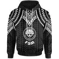 Federated States of Micronesia Hoodie Polynesian Armor Style Black Unisex Black - Polynesian Pride