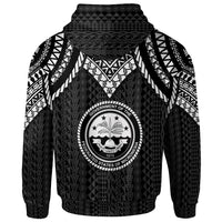 Federated States of Micronesia Zip up Hoodie Polynesian Armor Style Black - Polynesian Pride