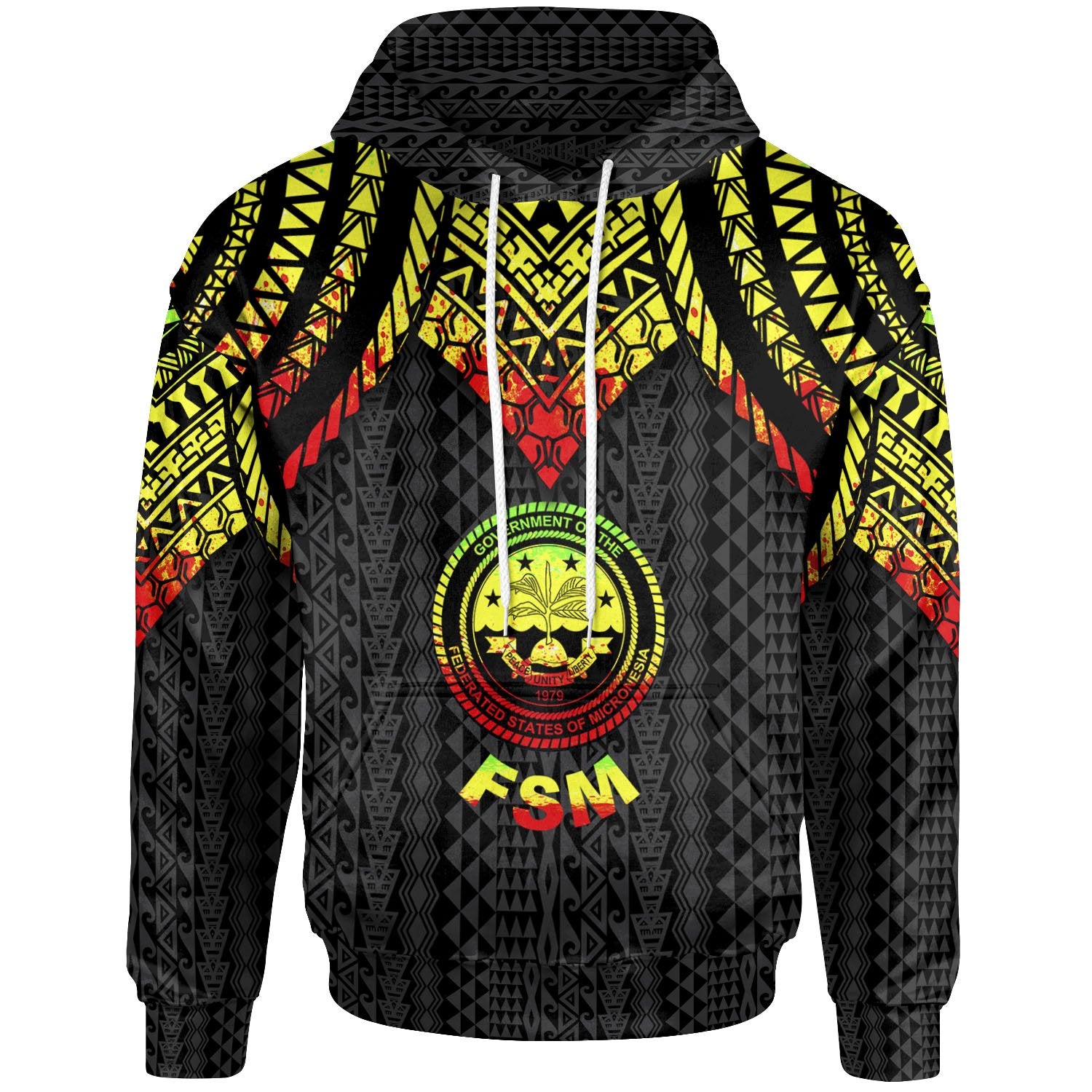 Federated States of Micronesia Hoodie Polynesian Armor Style Reagge Unisex Reagge - Polynesian Pride