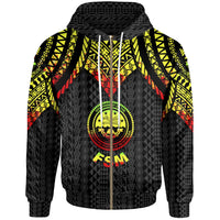 Federated States of Micronesia Zip up Hoodie Polynesian Armor Style Reagge Unisex Reagge - Polynesian Pride