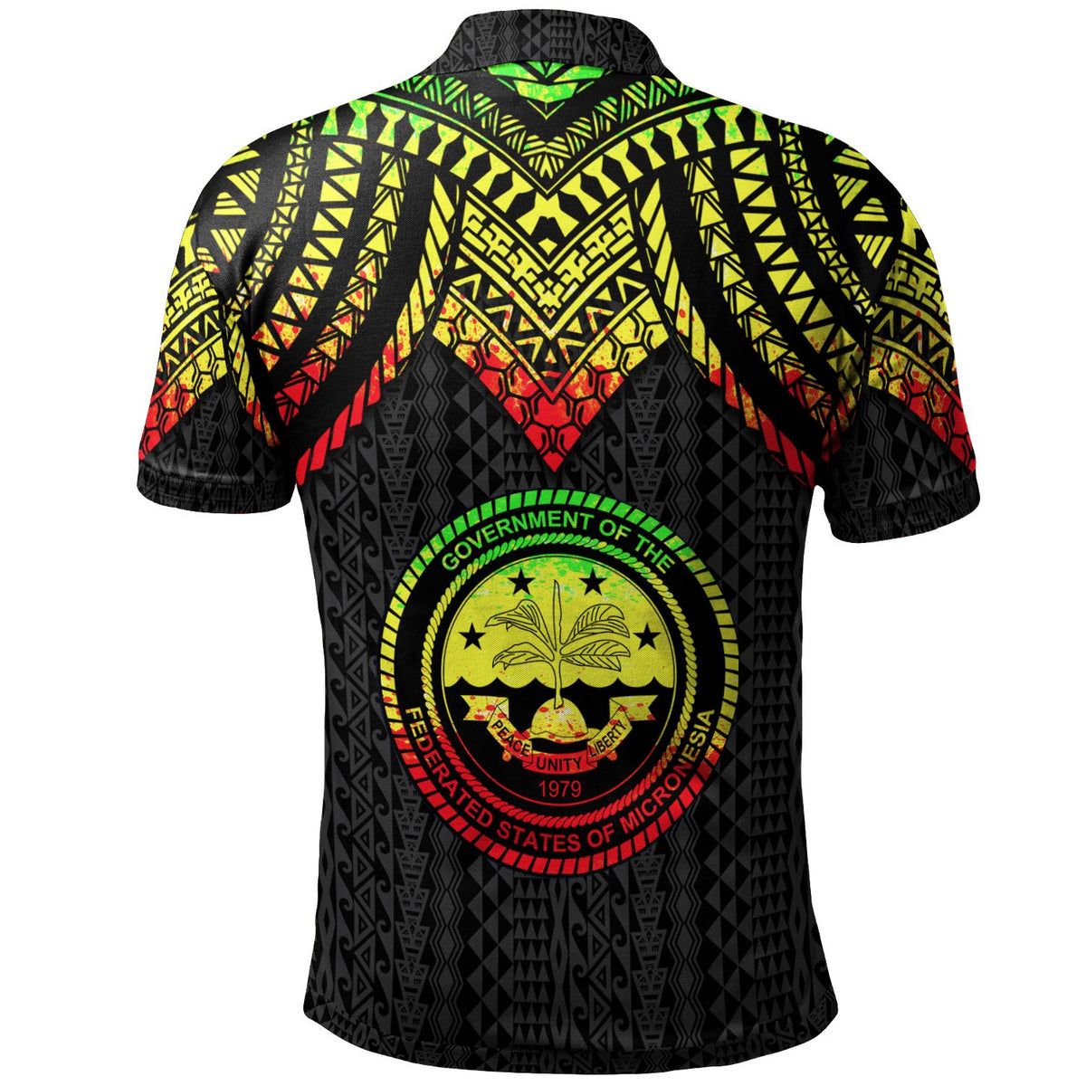 Federated States of Micronesia Custom Polo Shirt Polynesian Armor Style Reagge - Polynesian Pride