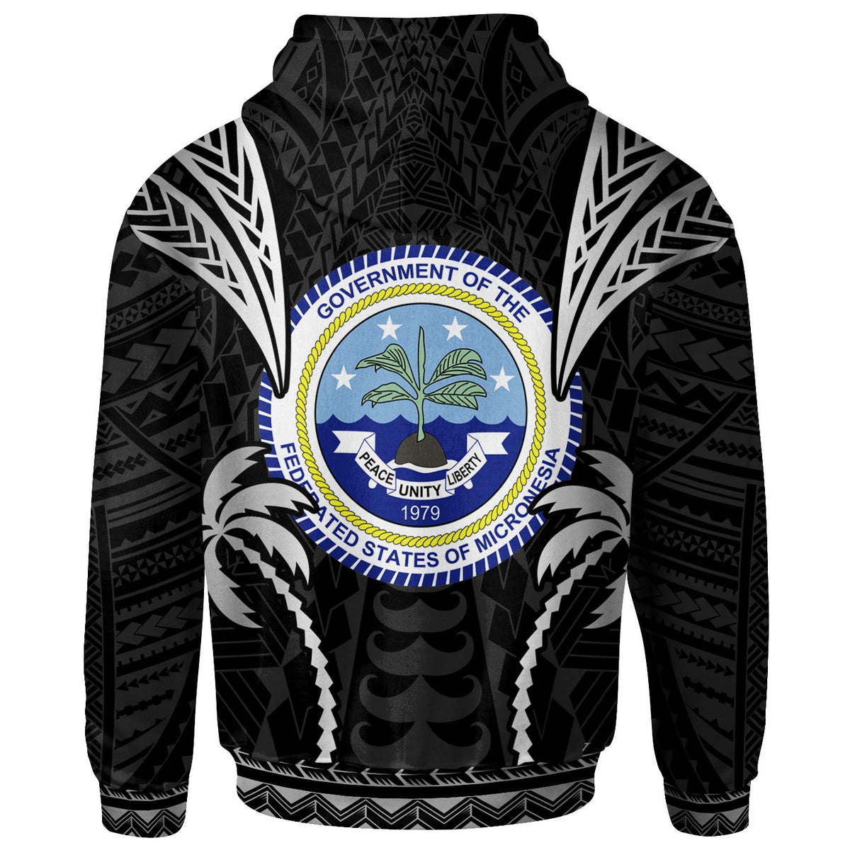 Federated States of Micronesia Hoodie Blood Runs Through My Veins Style Black - Polynesian Pride