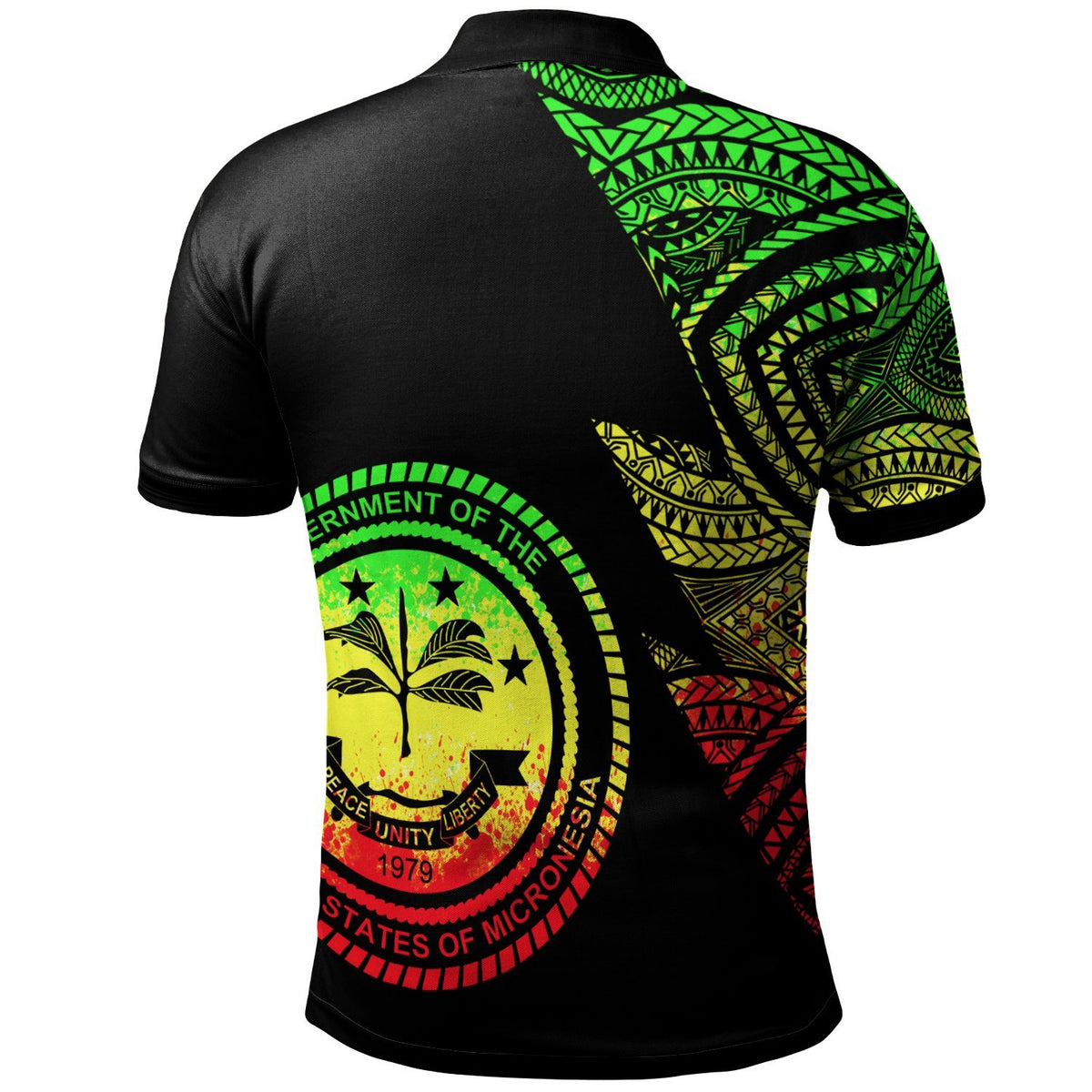 Federated States of Micronesia Custom Polo Shirt Flash Style Reggae - Polynesian Pride