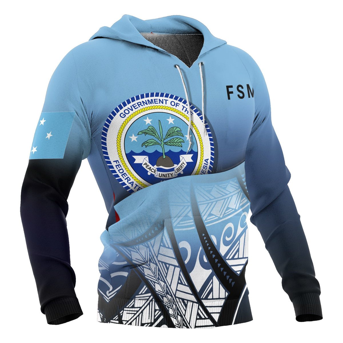 Federated States of Micronesia Coat of rms Hoodie Polynesian Pattern - Polynesian Pride